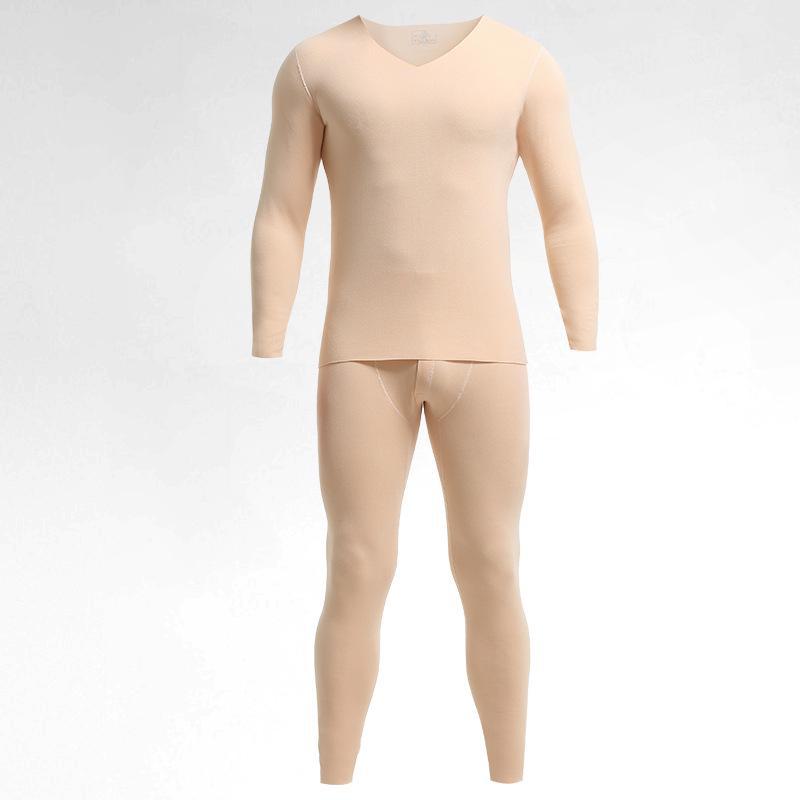 Pánská bezešvá termoprádlová souprava: Zesílená sametová bavlněná základní vrstva pro podzim/zimu