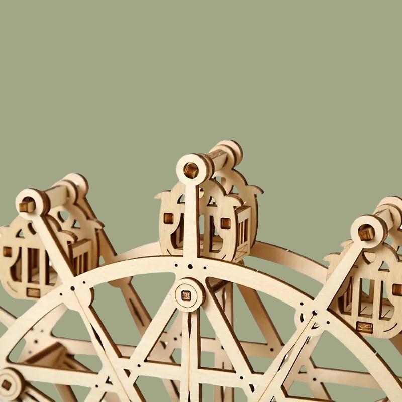 3D Wooden Puzzles for Adults Ferris Wheel Music Box Handmade DIY Crafts Model Kits for Women Birthday And Christmas Gifts
