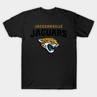 Men Black Print T-shirt Jacksonville Retro Jaguars No-Cut Transfer Paper Print Cotton Tshirt