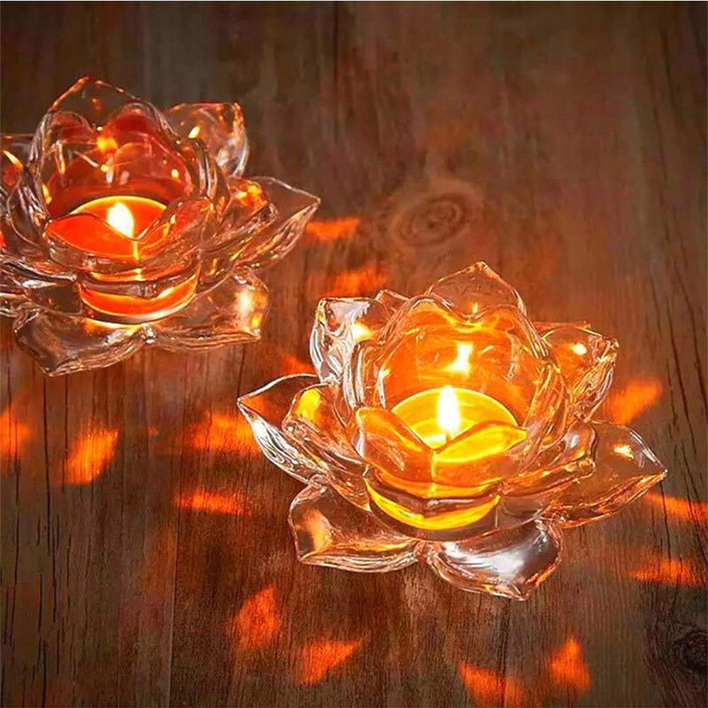 Glass Candle Holder Lotus Candle Holder Easy Maintenance