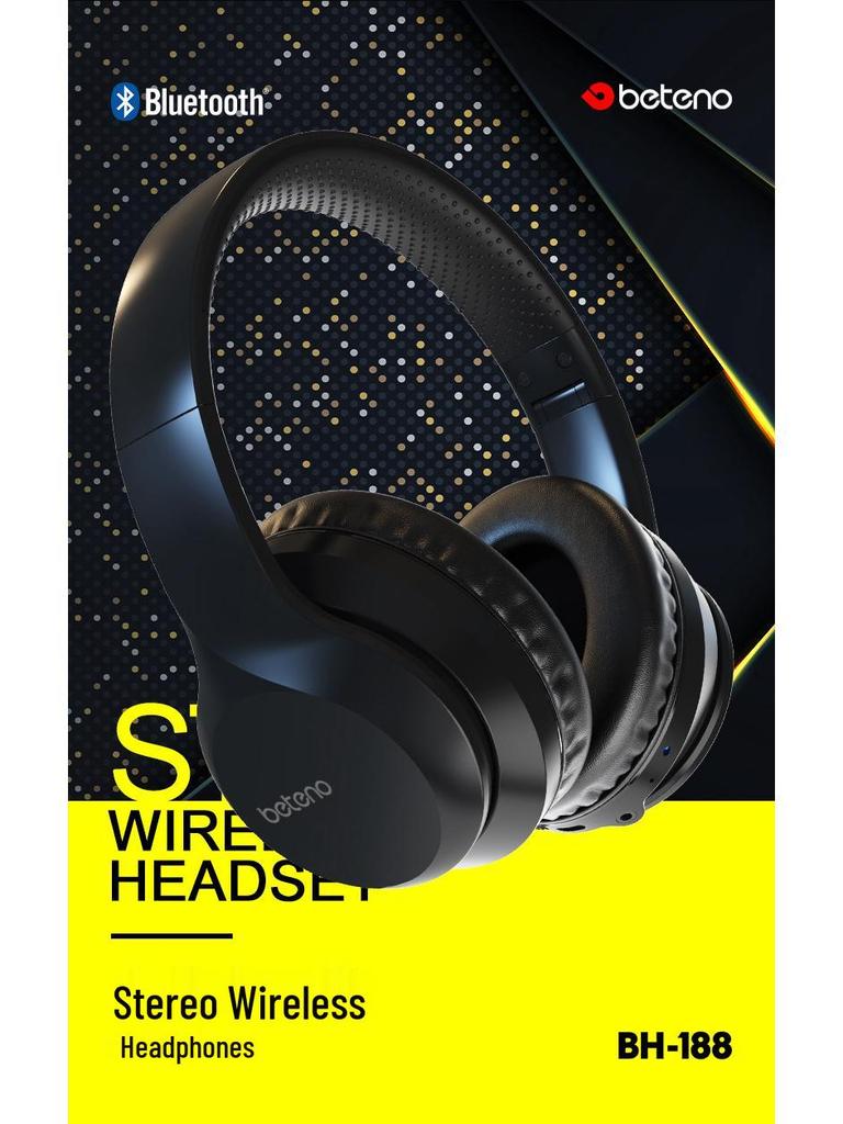 BH-188 Бездротові накладні навушники Bluetooth V5.3 - Довгий час роботи від батареї, Складаний дизайн