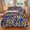 3Pcs Colorful Characters Printed Bedding Set, Breathable And Soft,(Includes 1 Duvet Cover And 2 Pillowcases, Quilt Not Included) yy250815157