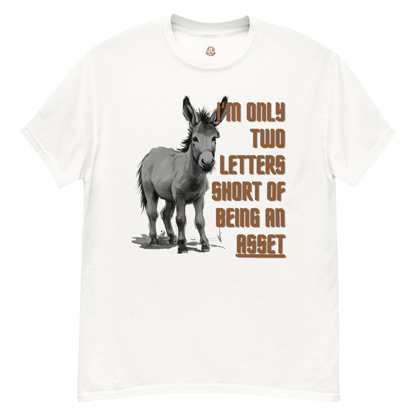 Live With Laughter Novelty T-Shirt - Two Letters Short T-Shirt (White) S