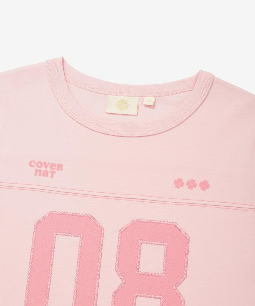 COVERNAT WOMAN Number Logo T-Shirt Pink
