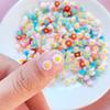 100Pcs New Mini Cute 6mm Flower Series Flat back Resin Cabochons Scrapbooking DIY Jewelry Craft Decoration Accessorie