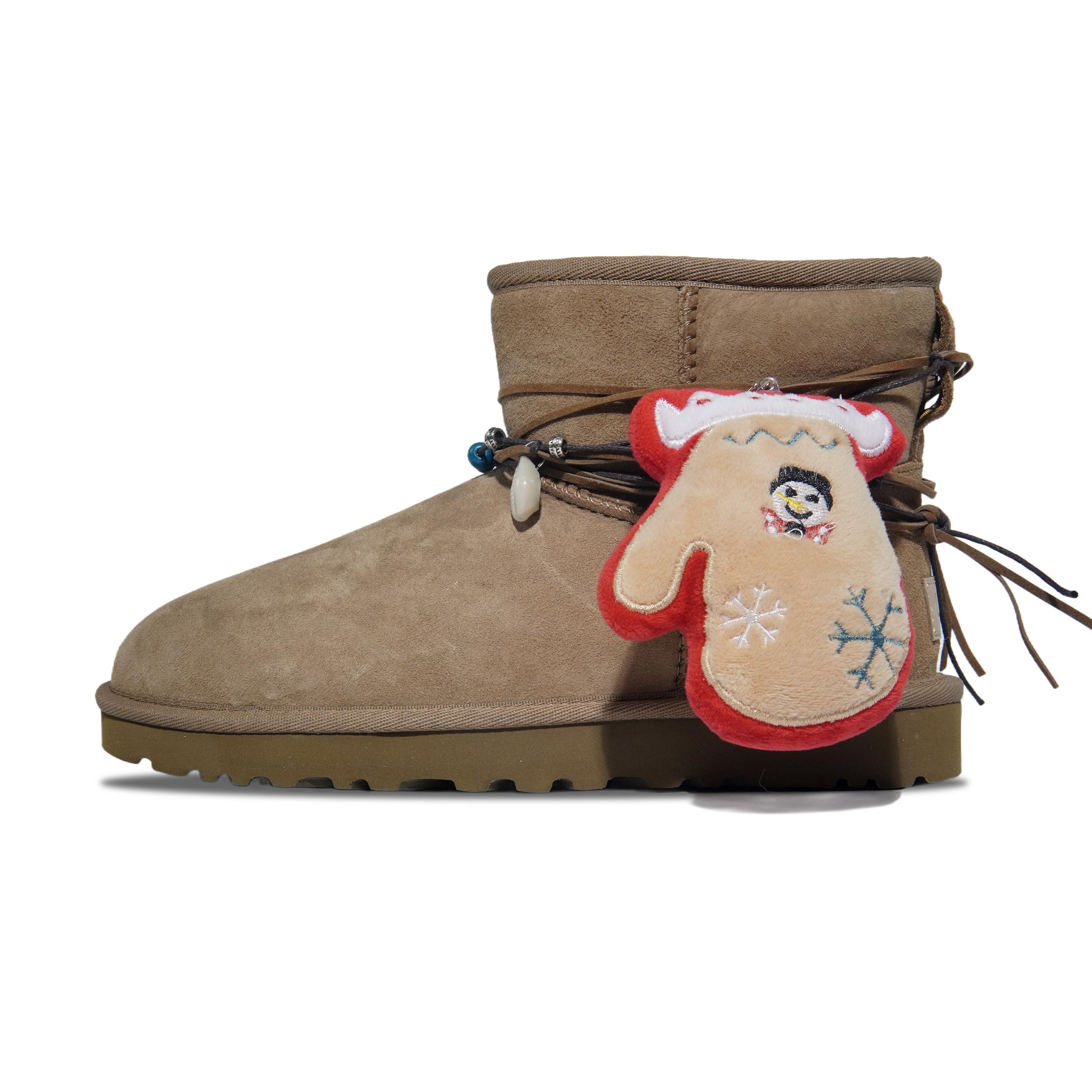 UGG Joy, Christmas Glove Sheepskin Thermal Slip Resistant Short Snow Boots Women s Light Brown 1016222-CHE(Team546-) 36