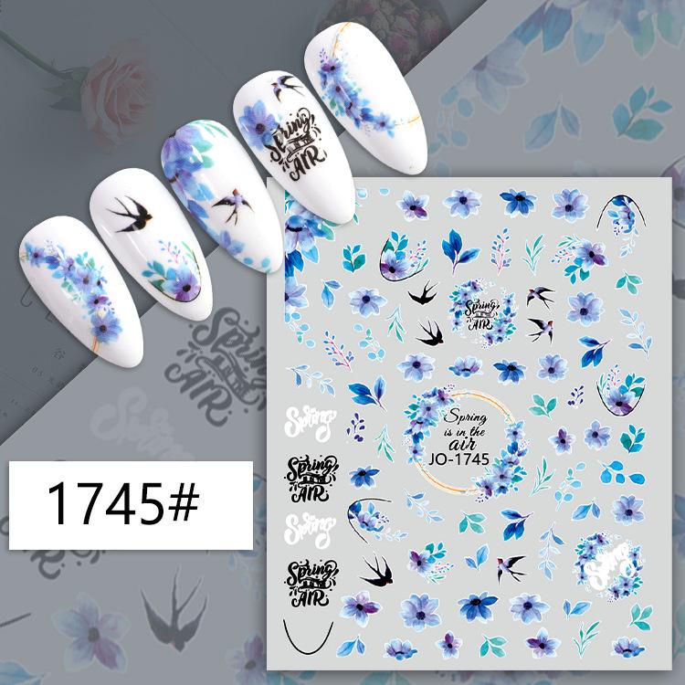 3D Colorful Flower Nail Art Stickers - Sunflower & Rose Self-Adhesive Decals