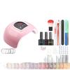 44Pcs Gel Nail Polish Kit Nail Forms Brushes UV Lamp Electric Nail File Professional Nail Art Set
