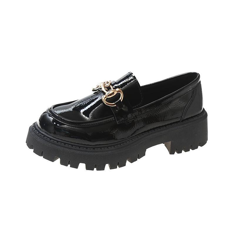 New Thick soled ladies Single Shoes Outdoor antislip loafers British style fashion leather footwear Casual comfort women's shoes