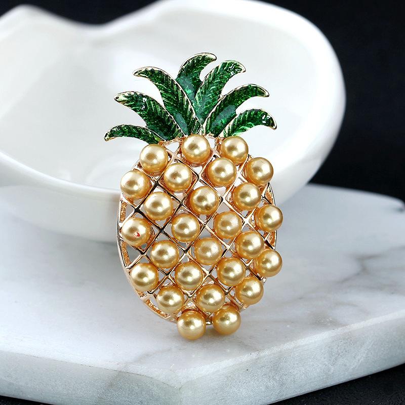 Pearl Crystal Pineapple Brooch Pins Women 'S Clothing Accessories Brooches Collar Pins Women 'S Jewelry