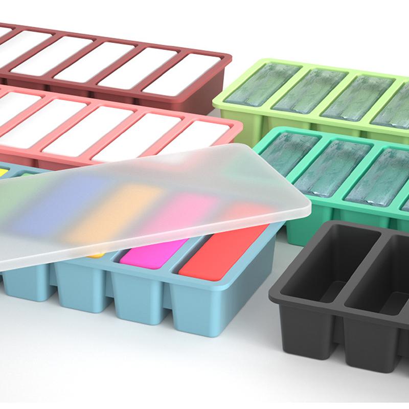 Silikonové formy Mrazicí tác Polévka 6 přihrádek Úložné boxy Jídlo Jídlo Omáčka Mrazicí nádoba s víkem Mražené kuchyňské pomůcky