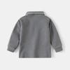 Kinder Herbst Kragen Verdicktes Langarm Poloshirt Baby Einfarbig Minimalistisches Oberteil
