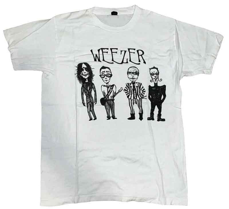 New Weezer Band Nightmare Before Weezer Tim Burton Black & White T-Shirt L