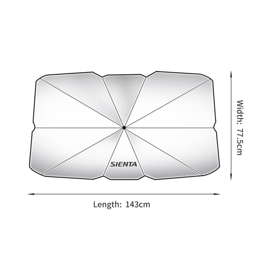 Car Sunshade Windshield Sunshade with Flexible Compatible with Sienta 10 170 and 80 Series High Light Heat UV Dashboard Car Accessory
