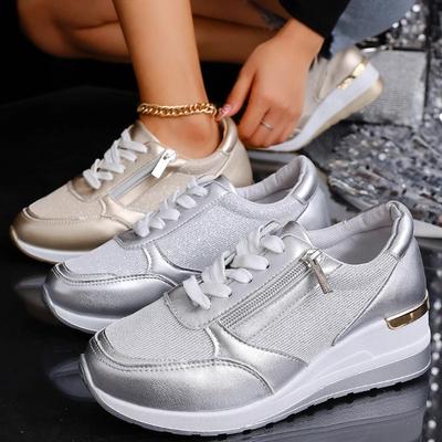 2025 Herbst Neue Damen Bequeme Seitlicher Reißverschluss Design Sneaker Trend Mode Lässige Plateau Schuhe Zapatos De Mujer