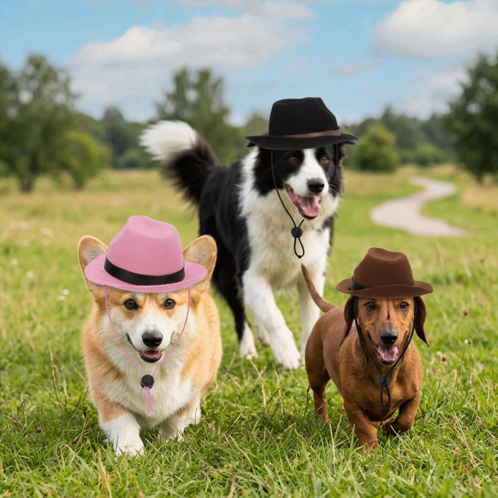 Soft Texture Pet Cowboy Hat Light Weight Pet Headwear Portable Dog Cowboy Hat Party Decor коричневый