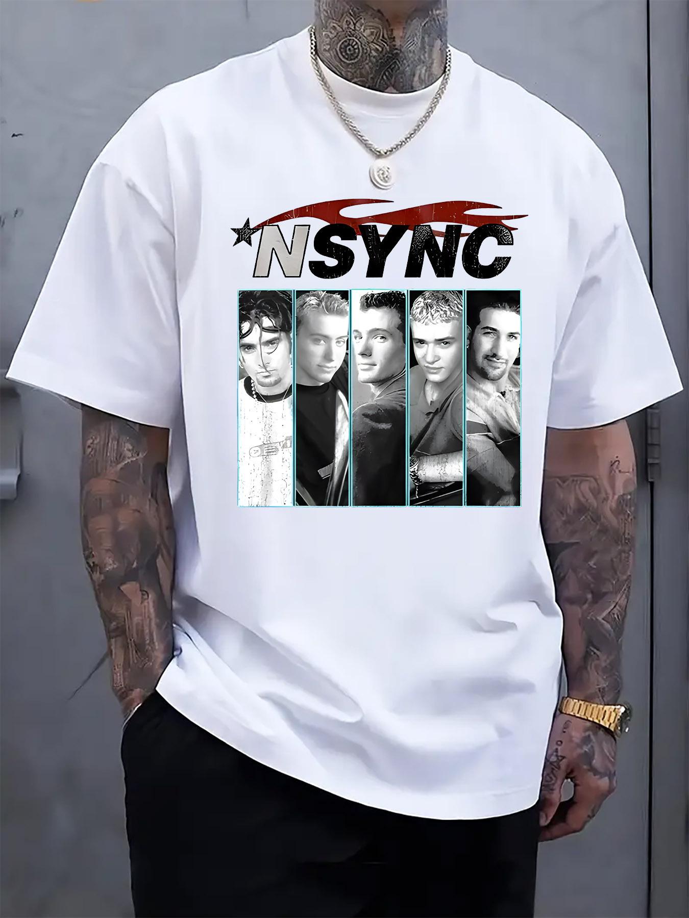 

NSYNC Band Graphic Print T-shirt - Casual Crew Neck Short Sleeve Tee XXL