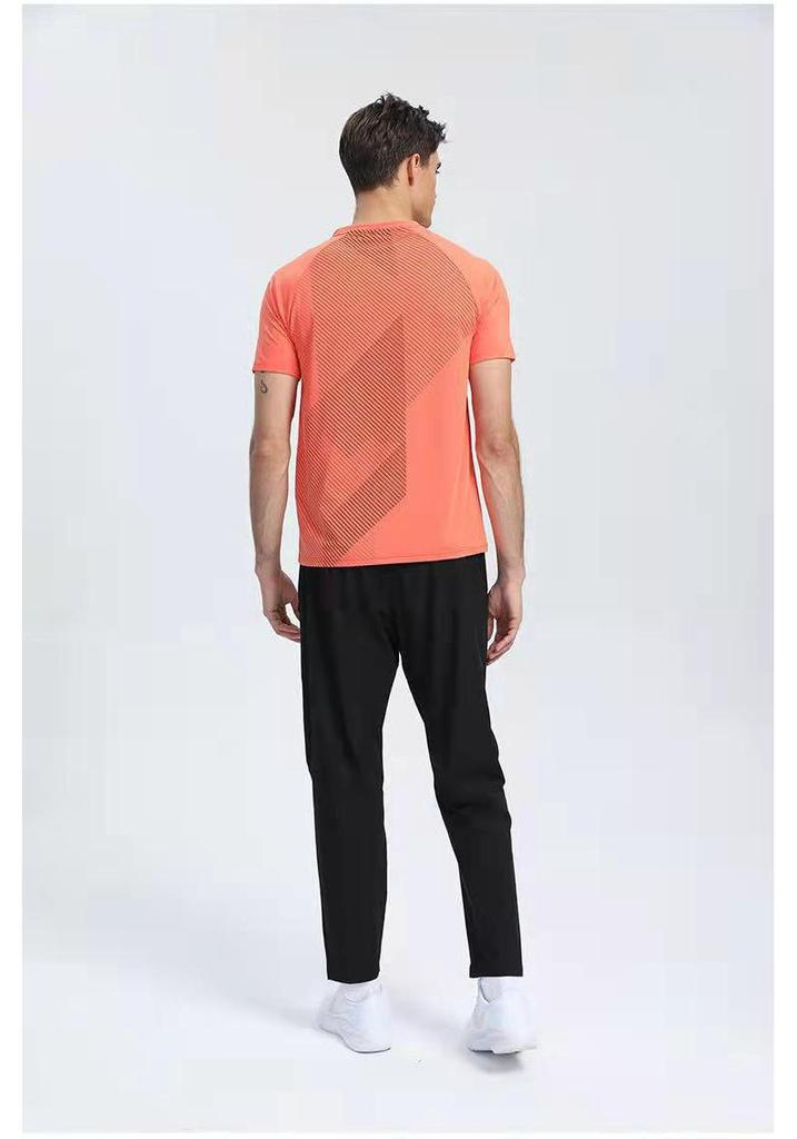 Men's Quick Dry Loose Fit Short Sleeve Sports T-shirt - Casual European American Fashion Fitness Top