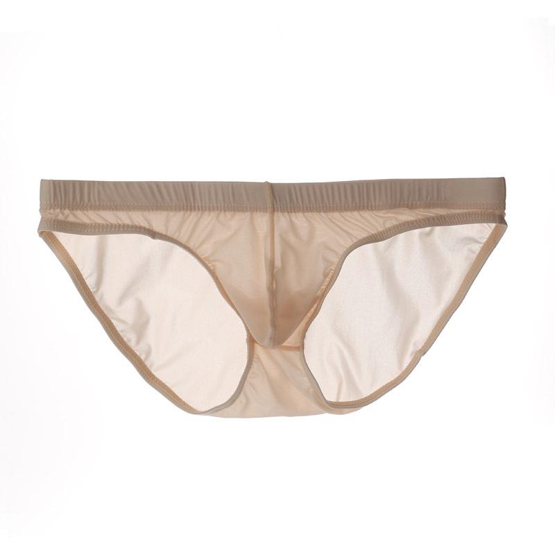 Youye Men's Ice Silk Transparent Low-Waist Breathable Briefs