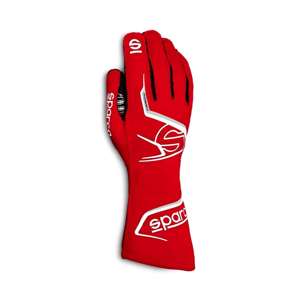 Sparco Racing Gloves ARROW for 4 Wheels Standard Approved 9 S00131409RSNR FIA8856-2018 (Red, (M Size))