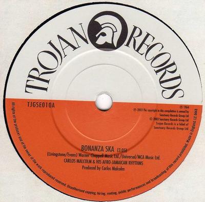 7inch Record CARLOS MALCOLM & HIS AFRO-JAMAICAN  - Bonanza Ska / Phoenix City TJGSE010 Trojan Records 2003 UK Reggae, Ska & Dub Used