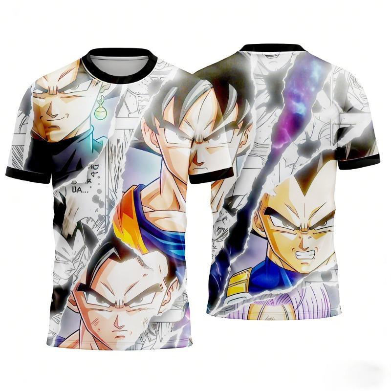 Dragon Ball 2026 Goku Vegeta Anime 3D Print T-shirts Casual Short Sleeve Tees Kids Fashion Streetwear Family Matching Outfits
