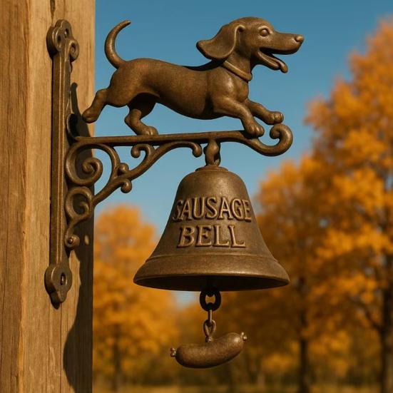 Dog Welcome Bell Doberman Bulldog Door Bell with Welcome Sign Retro Shopkeepers