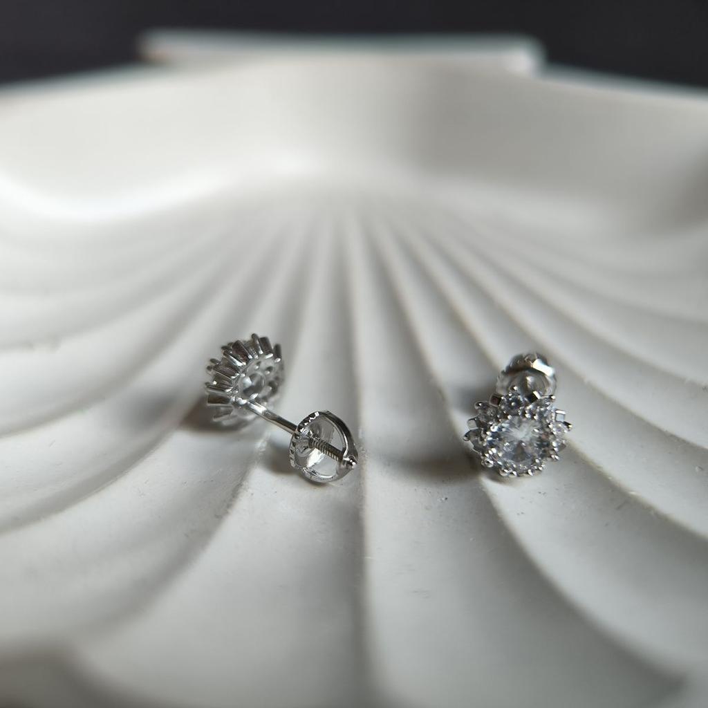 Серебряные серьги с фианитами (2186816)