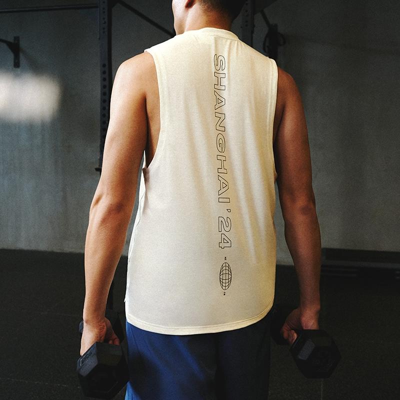 Adidas X Les Mills Sleeveless Tank Top Quick-Dry Solid Color Brand Logo Print Round Neck Pullover Vest Men Tops Han-Jade-White JN9790