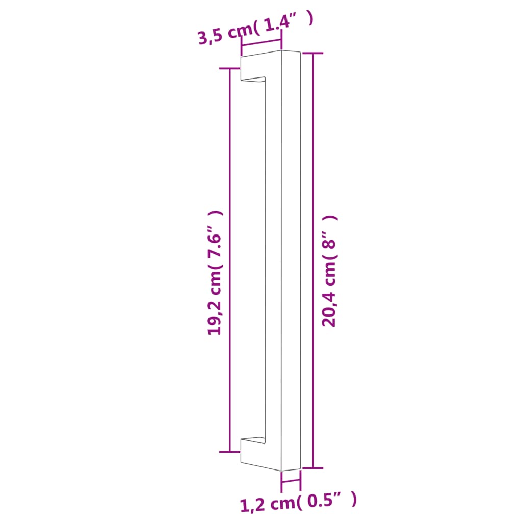 Furniture Handles 20 Pcs Gold 192 Mm Stainless Steel