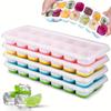 1 PC Soft Bottom Silicone Ice Cube Mold Ice Box DIY Summer Ice Cream Ice Cube Mold with Cover