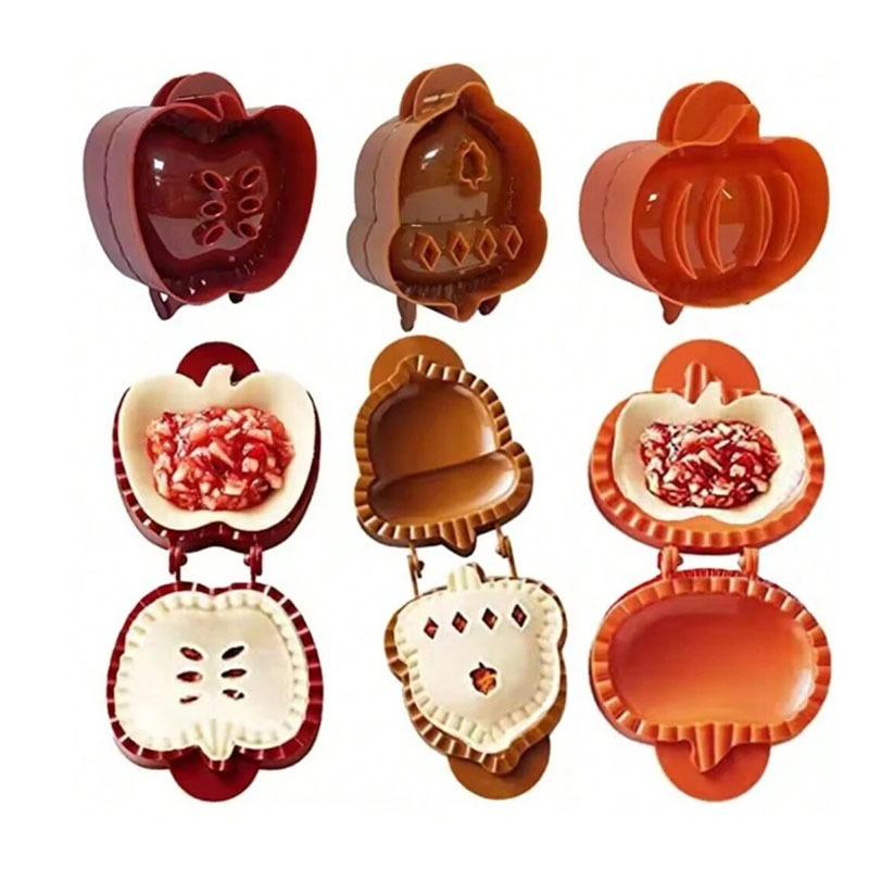 Autumn Themed Mini Pie Molds Set Apple Pumpkin Acorn Shapes for Creative Baking Ideal for Fall Desserts Party Treats and Holiday