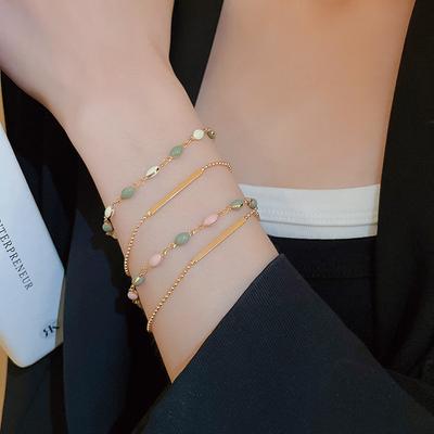 Retro geometryczna dwuwarstwowa bransoletka lekki luksus wysoki poziom moda prosta bransoletka temperament wszechstronna biżuteria kobiety