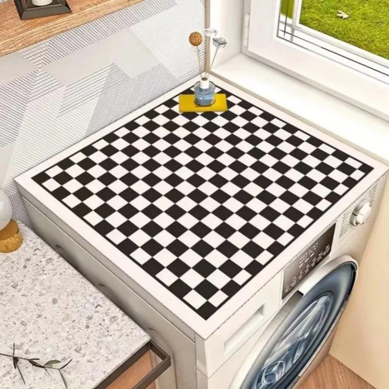 Stil Modern Simplu Husa de Praf pentru Mașină de Spălat cu Uscător Imprimeu Floral Uscare Rapidă Absorbantă Covoraș Protector Decorațiune Mașină de Spălat Rufe