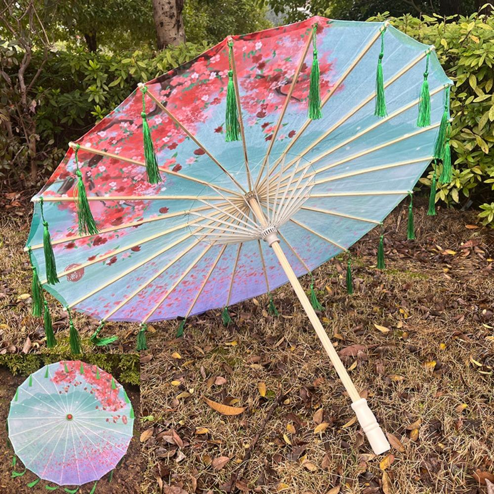 Chinesischer Antikstil Requisite Tanzschirm 56cm Cosplay Hanfu Ölpapier-Regenschirm Tanzaufführung