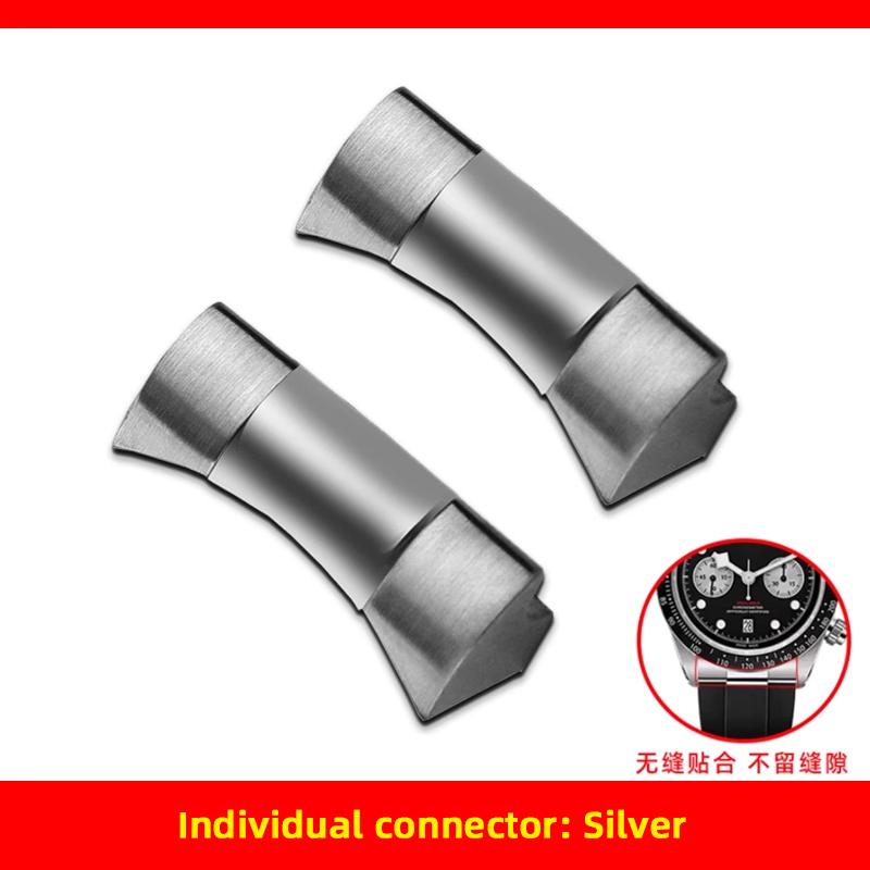 

20mm 21mm 22mm Metal Curved End Watch Strap For Tudor Black Bay 1958 M79230 M79363n M79030n Rubber Silicone WatchBand Wristband 22mm width срібний