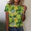 New Colorful Flower Women's T-Shirts Floral 3D Print Summer O-Neck Short Sleeves T Shirt Y2k Harajuku Tees Tops Female Clothing