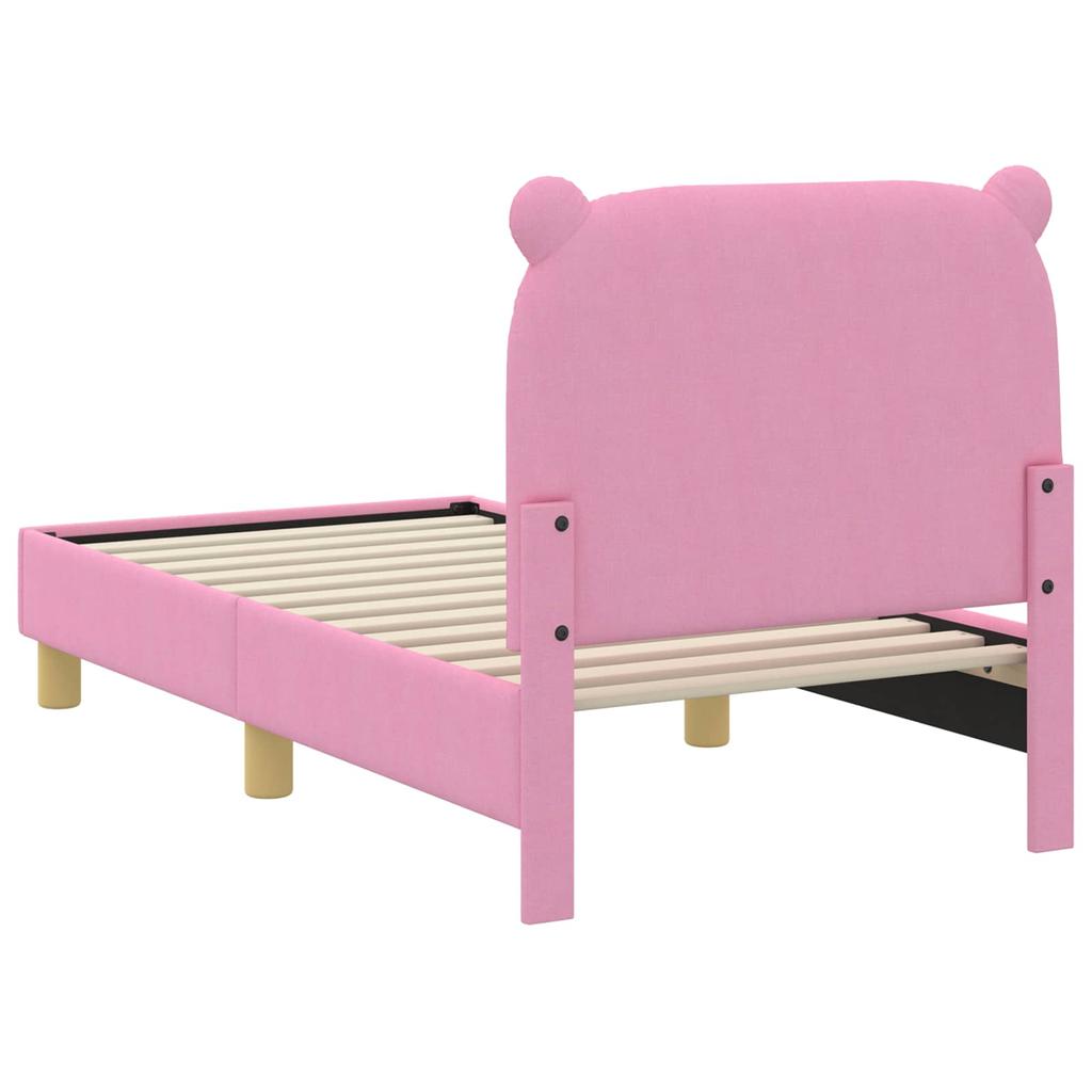 Kids Bed Frame with Headboard Pink 70 X 140 Cm Fabric