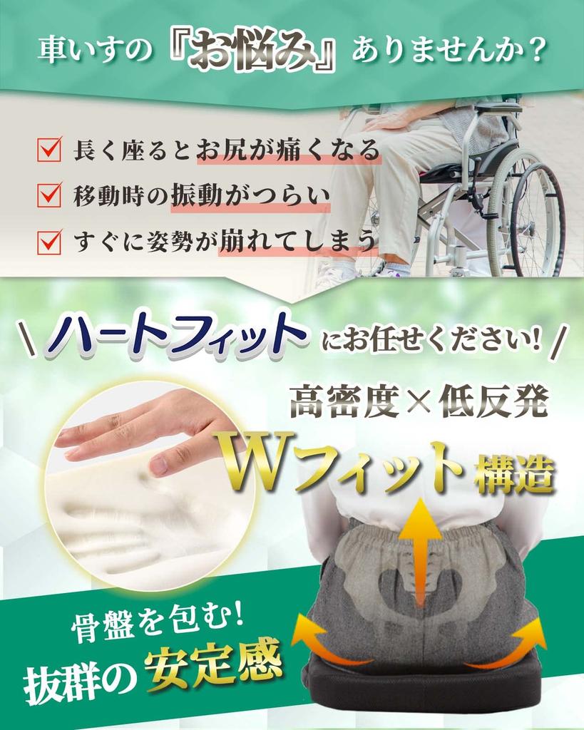 HeartFit Wheelchair Cushion Bottom Nursing Care Product (PRENSO) [No Pain] Non-Slip (1 [Mesh Material] Black)