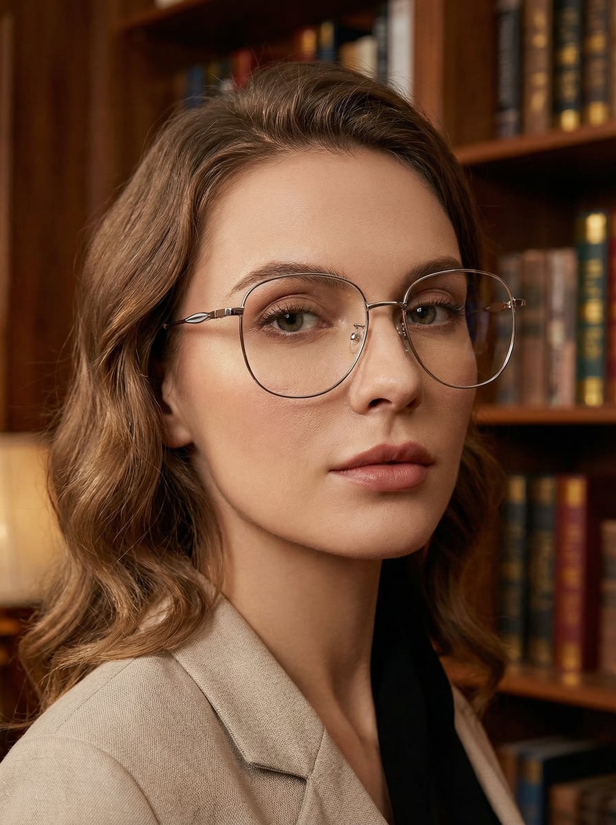 

Women s metal full-frame large retro elegant college-style non-prescription glasses, suitable for daily commuting, outfit photos