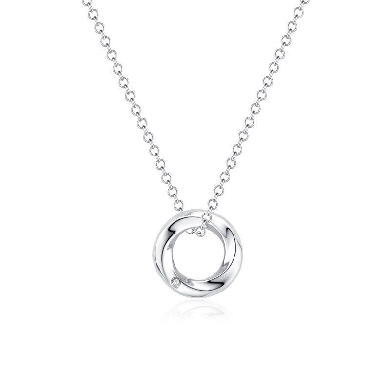 Mobius Heartbeat Couple Necklace: Elegant Collarbone Chain Gift for Girlfriend
