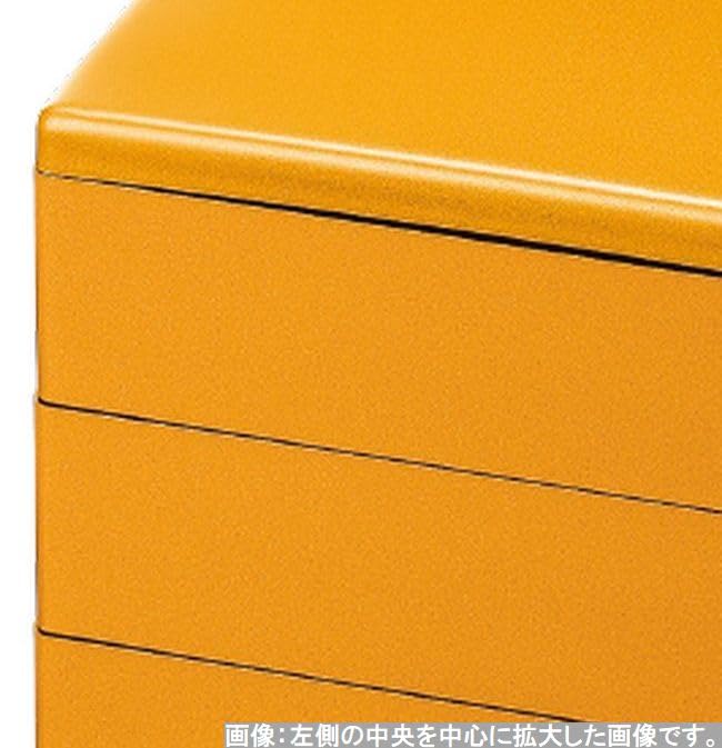 Outdoor Lunch Box Made in 3 x x J-kitchens (Lunch Box) Japan, Tiers, 6.5 inches, Gold, 19.5cm 19.5cm 16.5cm