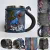 Cup Mug 420ml Large Capacity Dragon-Shaped Coffee Mug with 304 Stainless Steel Inner Tank Resin Exterior Medieval Themed Drinkware