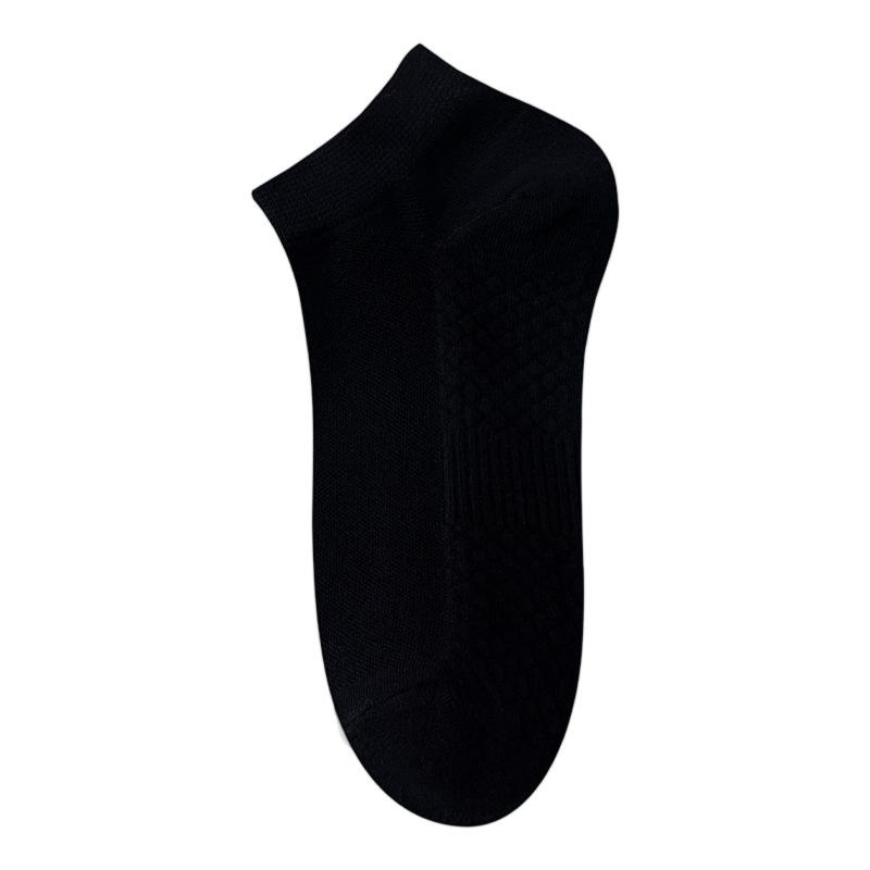 Men's Summer Solid-color Cotton Socks, Thin Boat Socks, Sports Short Socks, Antibacterial and Deodorizing Mesh Boat Socks, Breathable Socks