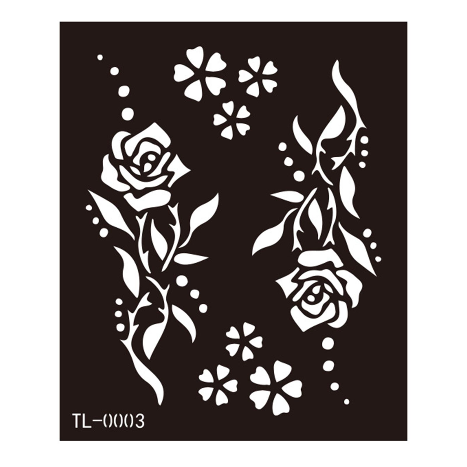 

Трафареты для татуировок хной Трафареты для рисования на лице и теле Шаблоны для татуировок хной Временные наклейки для татуировок Многоразовые 3