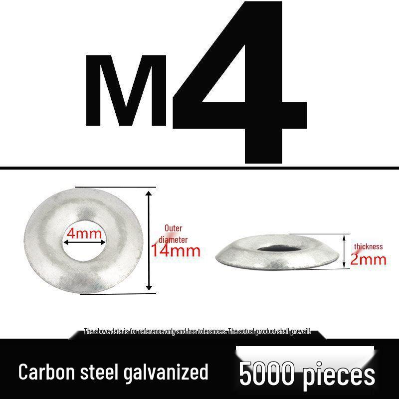 Galvanized Bowl-Shaped Fish Eye Washer for Self-Tapping and Drywall Screws (M4/M5/M6)