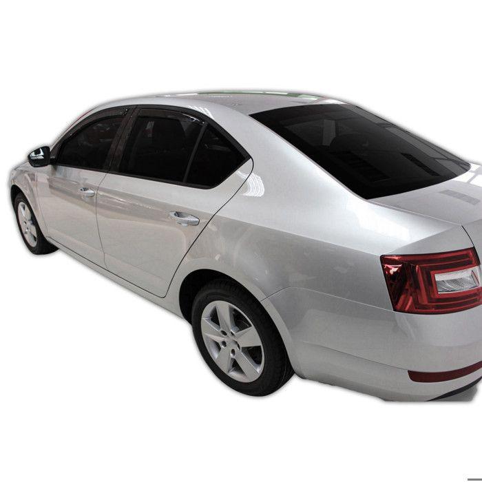Air Deflectors - Skoda Octavia III (2013-2019) 5-door Liftback - Aerodynamic - Black Tinted - Easy Assembly