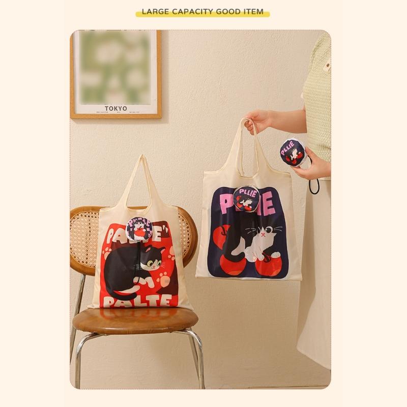 Portable Cartoon Storage Bag Foldable Travel Organizers For Underwear Accessories Multipurpose Polyester Shopping Toted