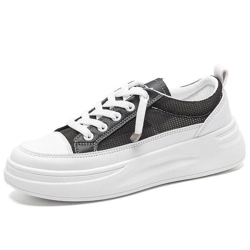 

Сетчатые маленькие белые туфли женские лето 2025 новые дышащие туфли тонкие кеды на платформе универсальные кроссовки папы 40