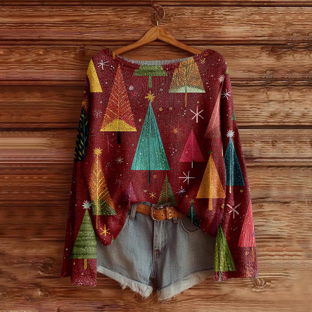 Women's Fashion Long Sleeve Christmas Snowman Snowflake Print Jacket Cardigan